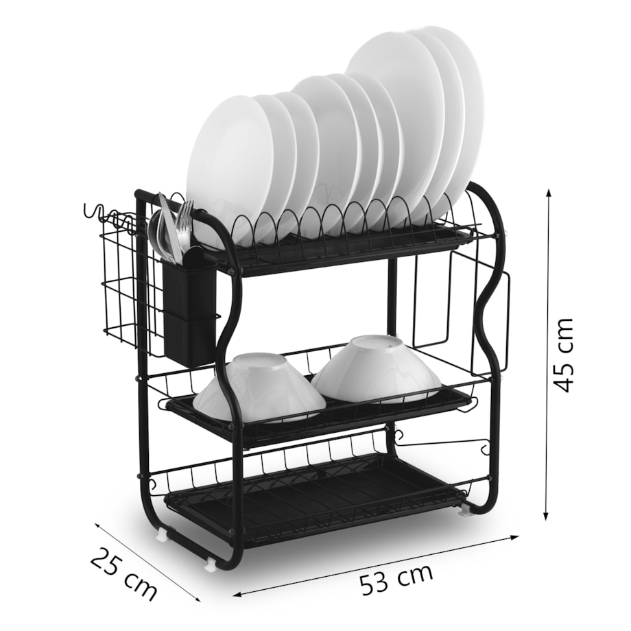 Duża suszarka do naczyń trzypoziomowa stojąca Massido