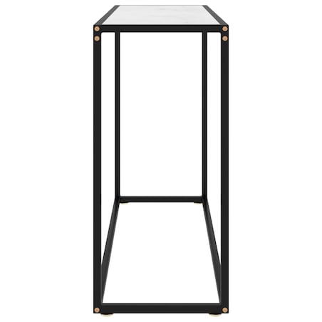 vidaXL Stolik konsolowy, biały, 100x35x75 cm, szkło hartowane