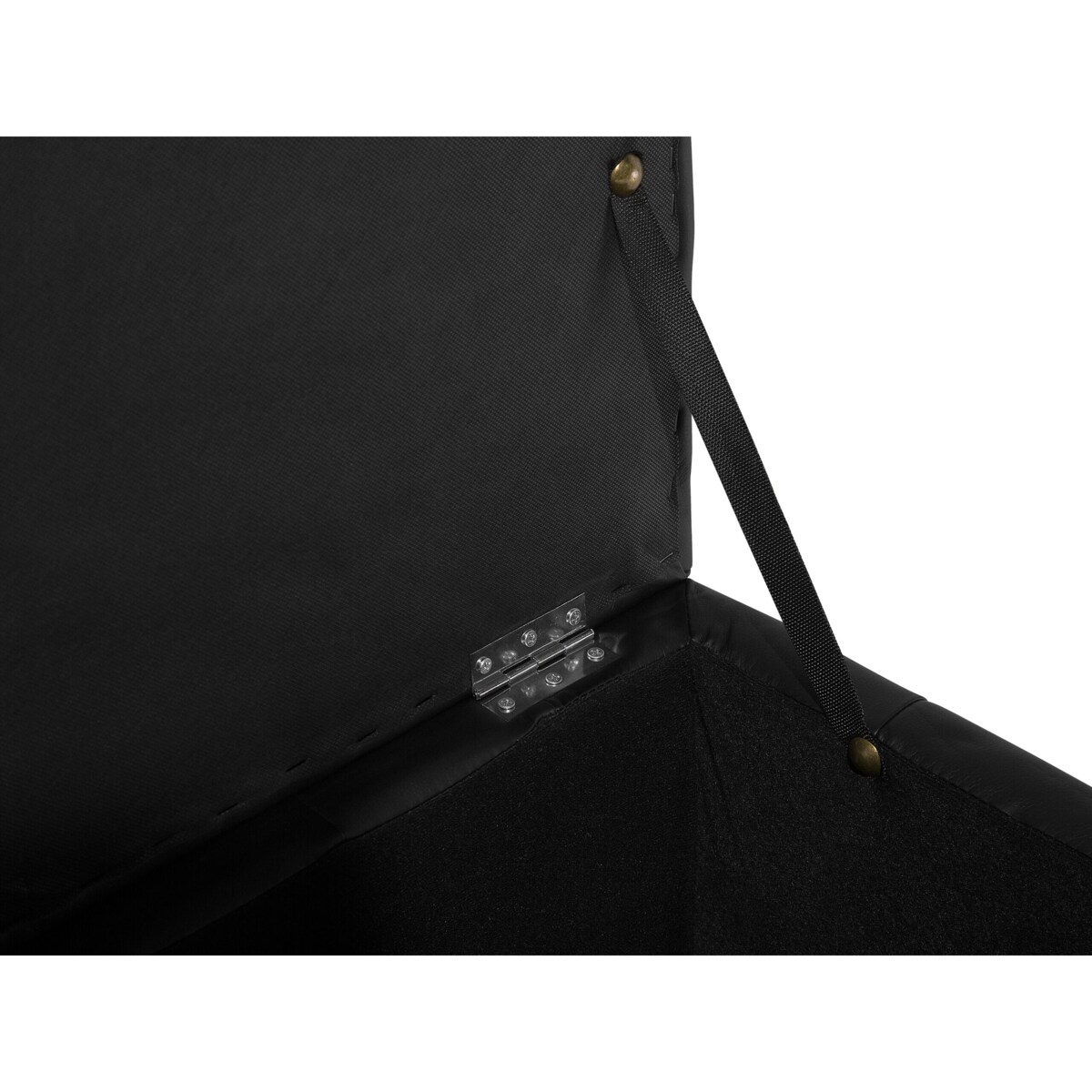 Puf ze schowkiem ekoskóra czarny MICHIGAN