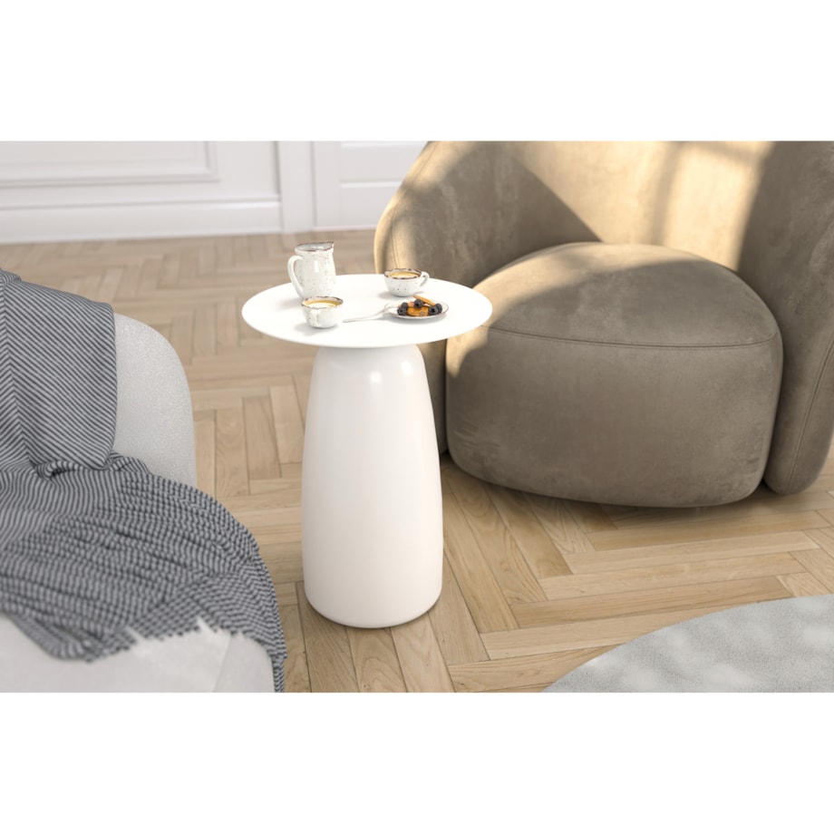 Stolik drewniany różne kolory Baobab 44, kolor biały ral