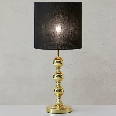 Lampka stojąca Octo 108574 Markslojd materiałowy abażur czarny złoty