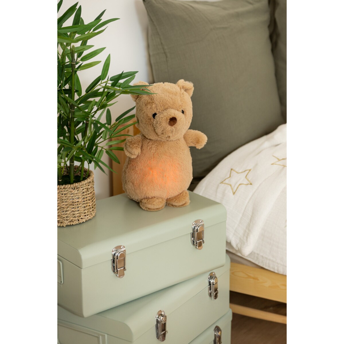 Lampka nocna dla dzieci MARRON pluszowy miś na baterie, wys. 27 cm