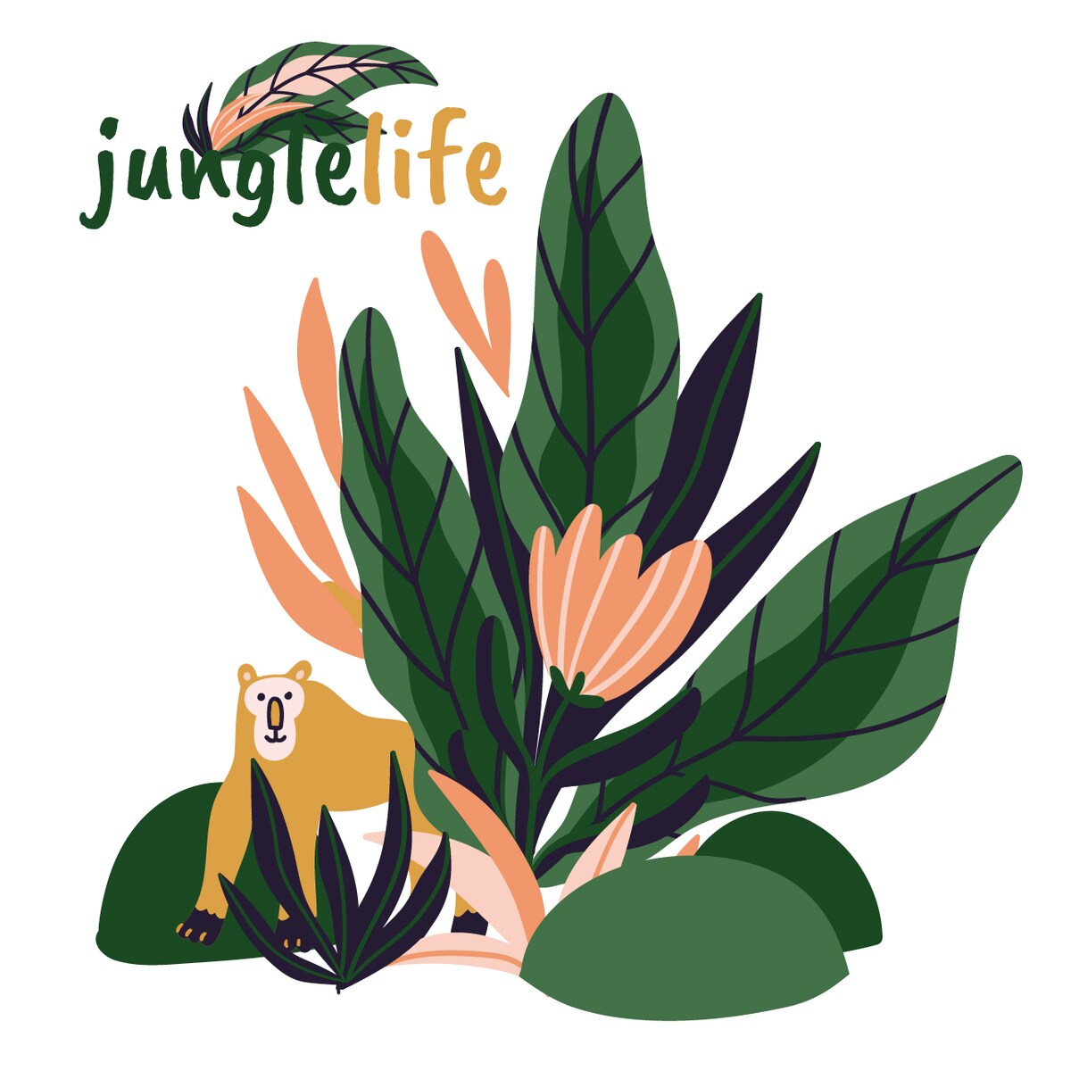 Naklejka załóżkownik Jungle Life monkey, 70 x 75 cm