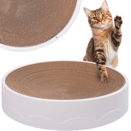 Drapak Dla Kota Z Tekturki Duży Do Drapania Zabawka Kot Leżący Okrągły