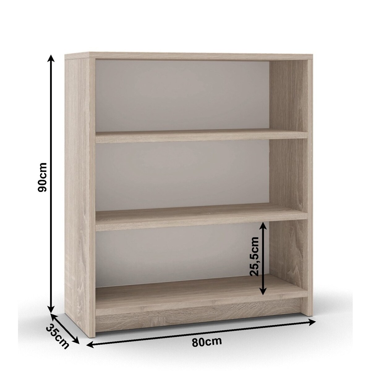 Regał z pojemnymi półkami- dąb sonoma