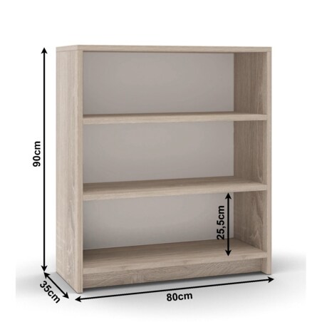 Regał z pojemnymi półkami- dąb sonoma