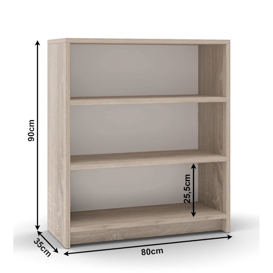 Regał z pojemnymi półkami- dąb sonoma