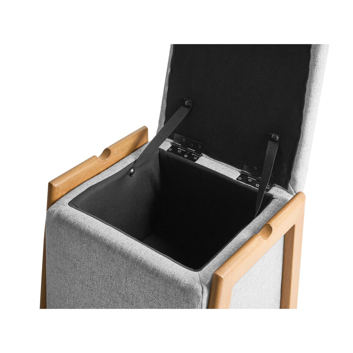 Puf ze schowkiem EDLAND Jasnoszary