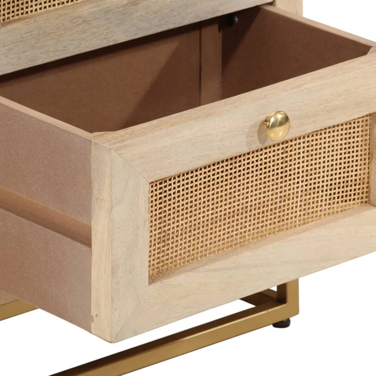 vidaXL Szafka nocna, 40x30x50 cm, lite drewno mango i żelazo