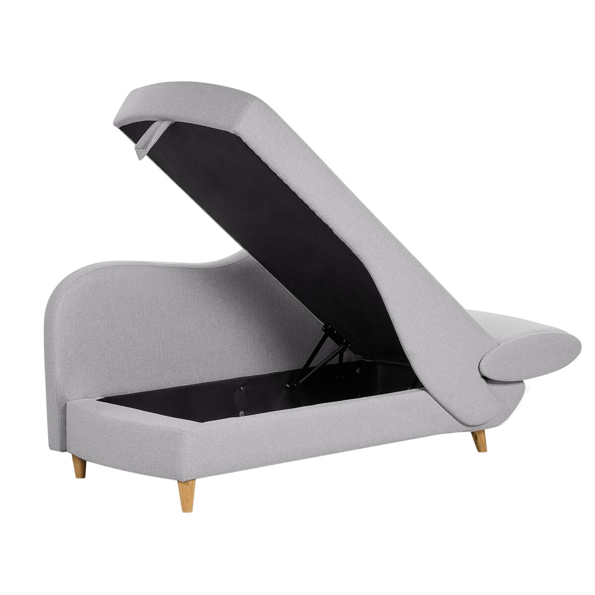 Szezlong z pojemnikiem prawostronny jasnoszary MERI II