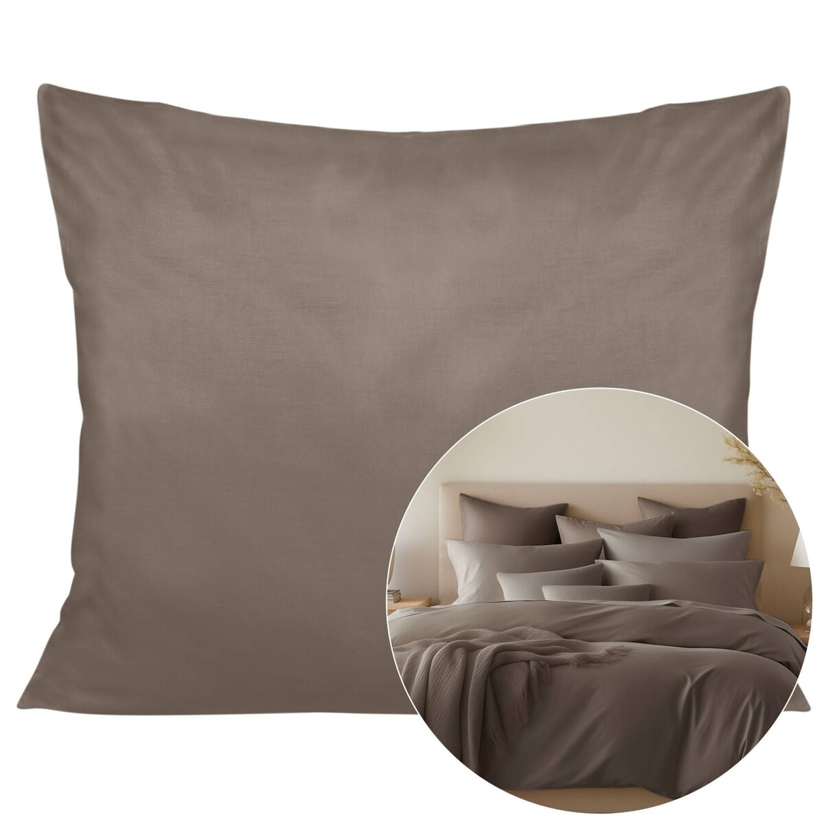 Poszewka satynowa 50x70 kolor Sepia