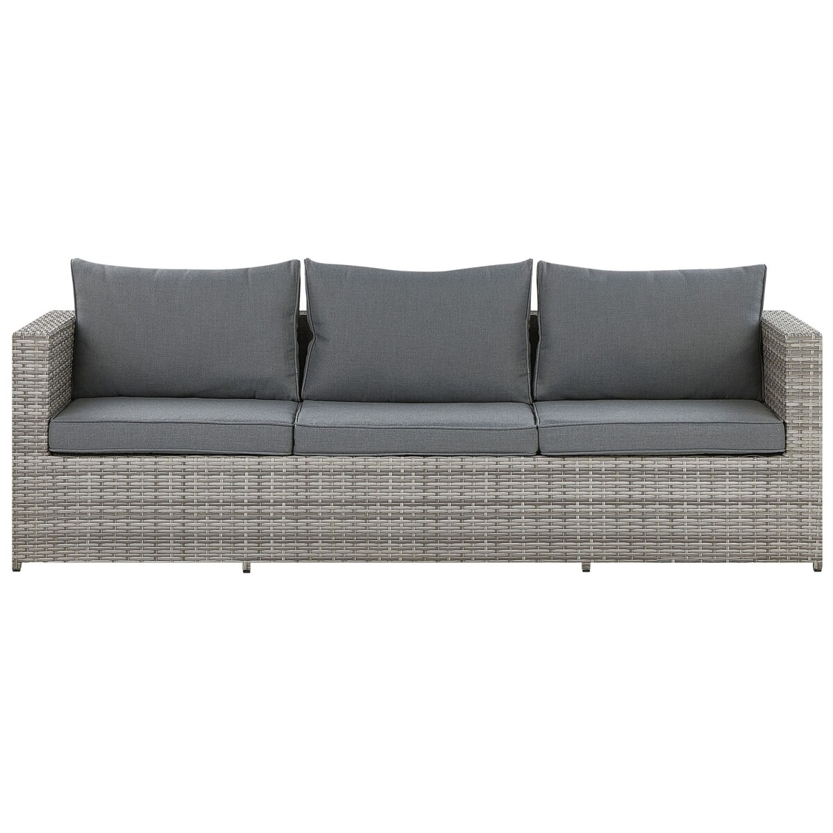 Narożnik ogrodowy ze stolikiem dla 5 osób SABBIA Lewostronny Modułowy Technorattan Jasnoszary