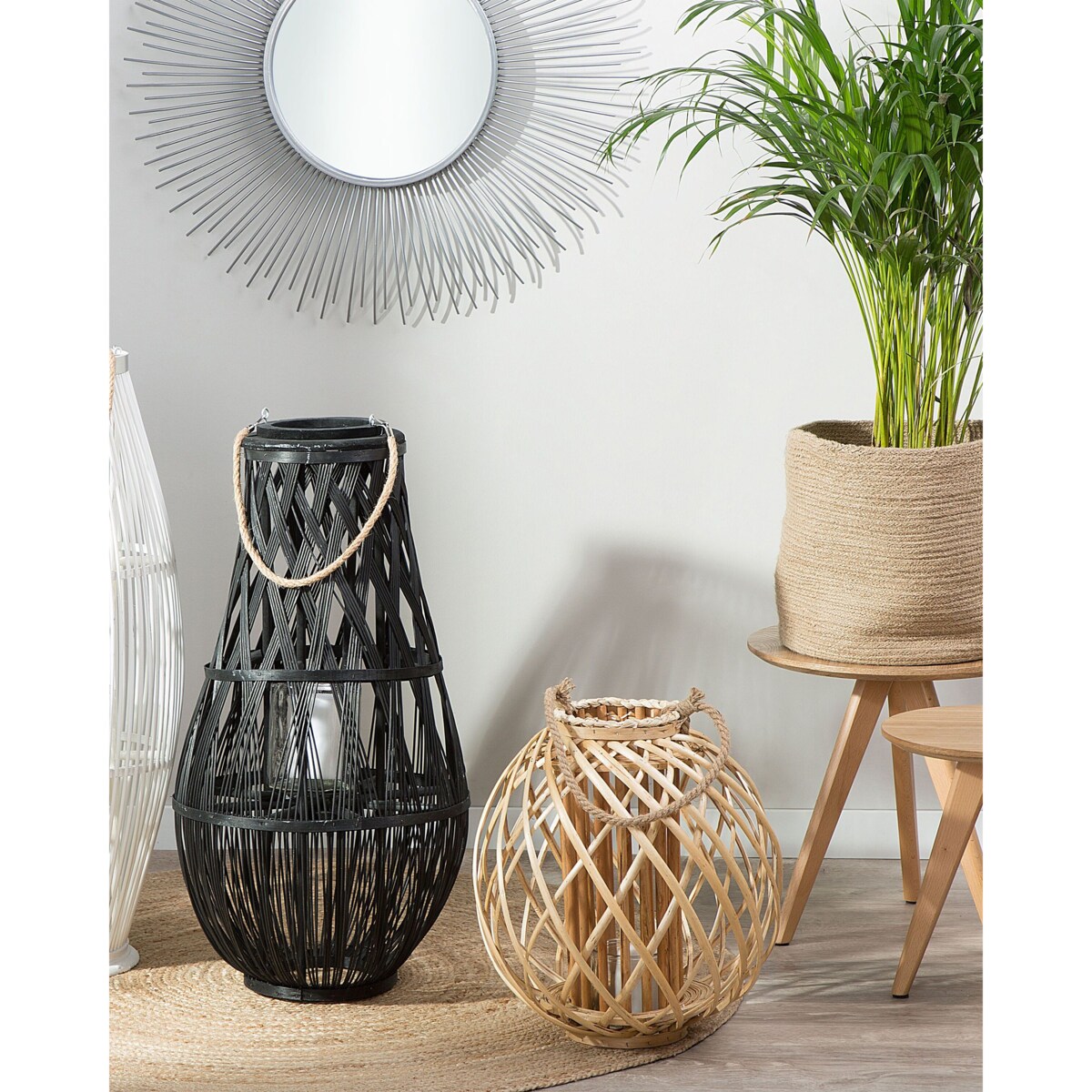 Lampion drewniany 41 cm naturalny SAMOA