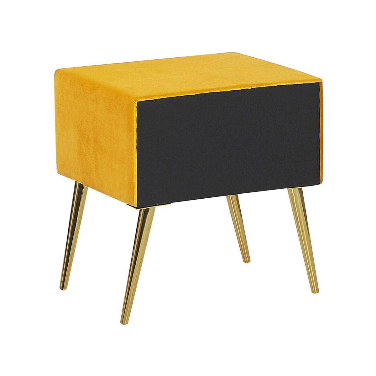 Szafka nocna welurowa żółta FLAYAT