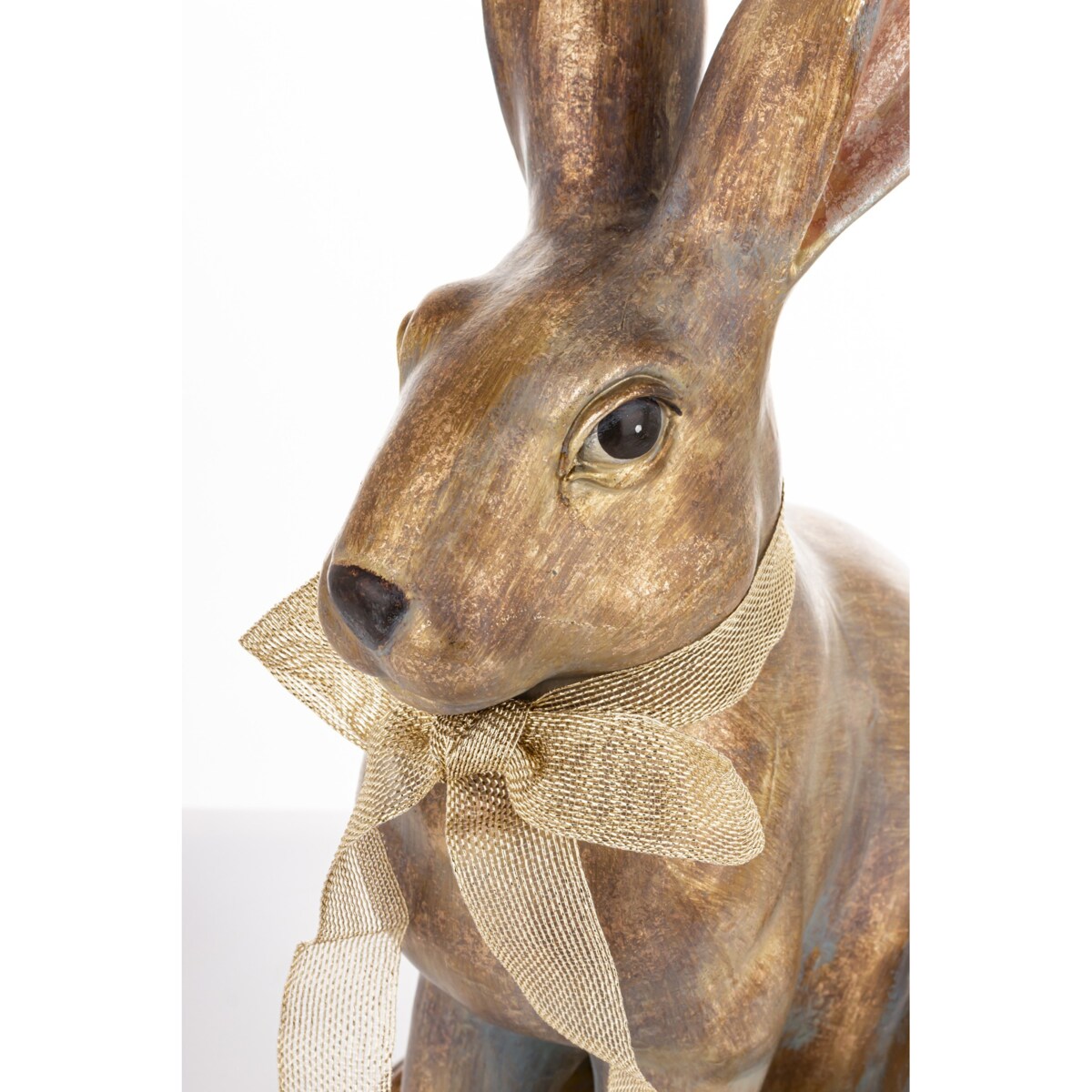Dekoracja - złoty królik 47,5x19x27 cm ANNORA-2 z ażurową wstążeczką