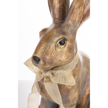 Dekoracja - złoty królik 47,5x19x27 cm ANNORA-2 z ażurową wstążeczką
