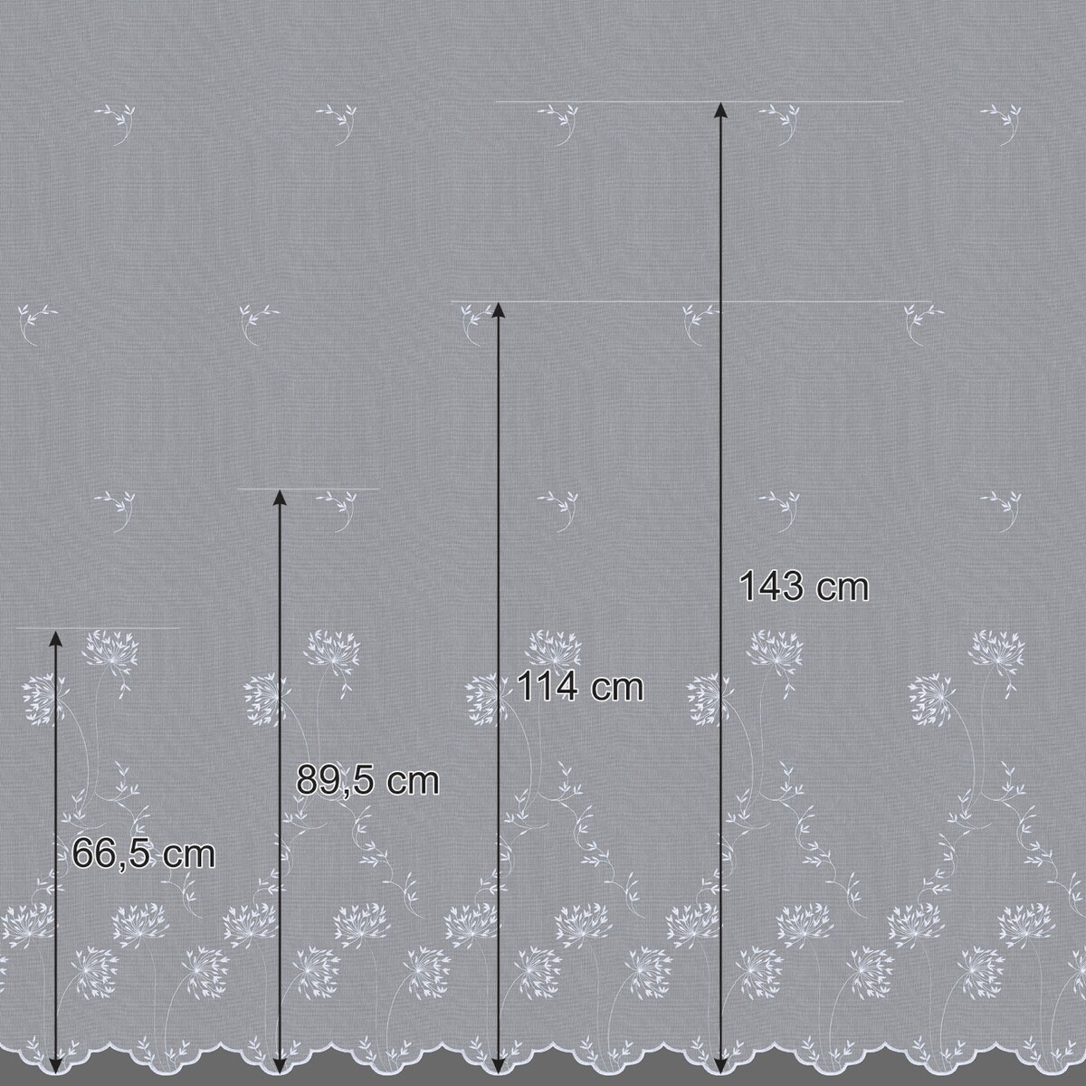 Firana na taśmie wave 300x265 biały w dmuchawce