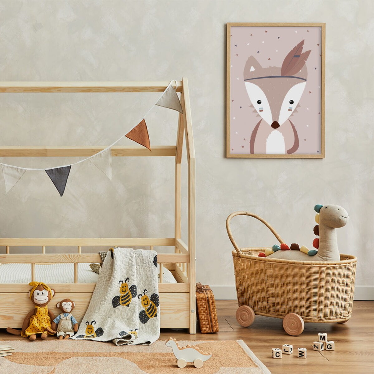 Plakat dla dzieci Lisek apacz boho 20x30