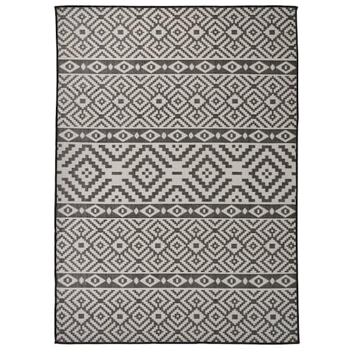 vidaXL Dywan zewnętrzny o płaskim splocie, 200x280 cm, czarne pasy