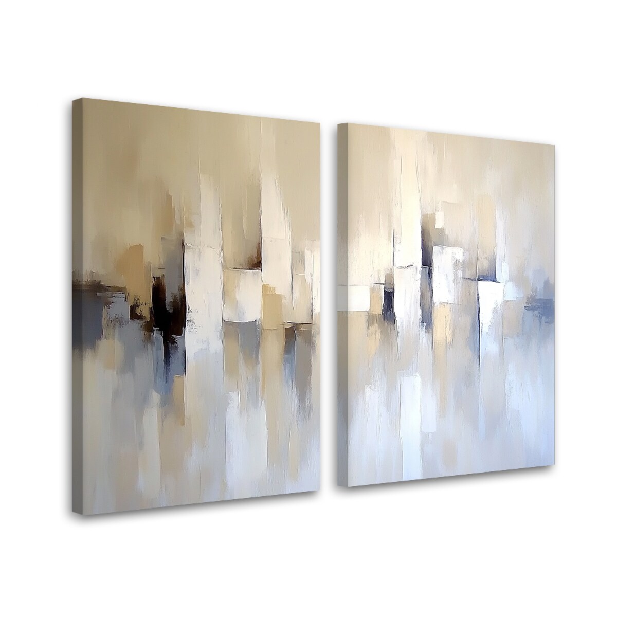 Obrazy sety zestaw do salonu sypialni jadalni biura loftu Beżowa abstrakcja boho tekstura 160x120 (2x80x120)