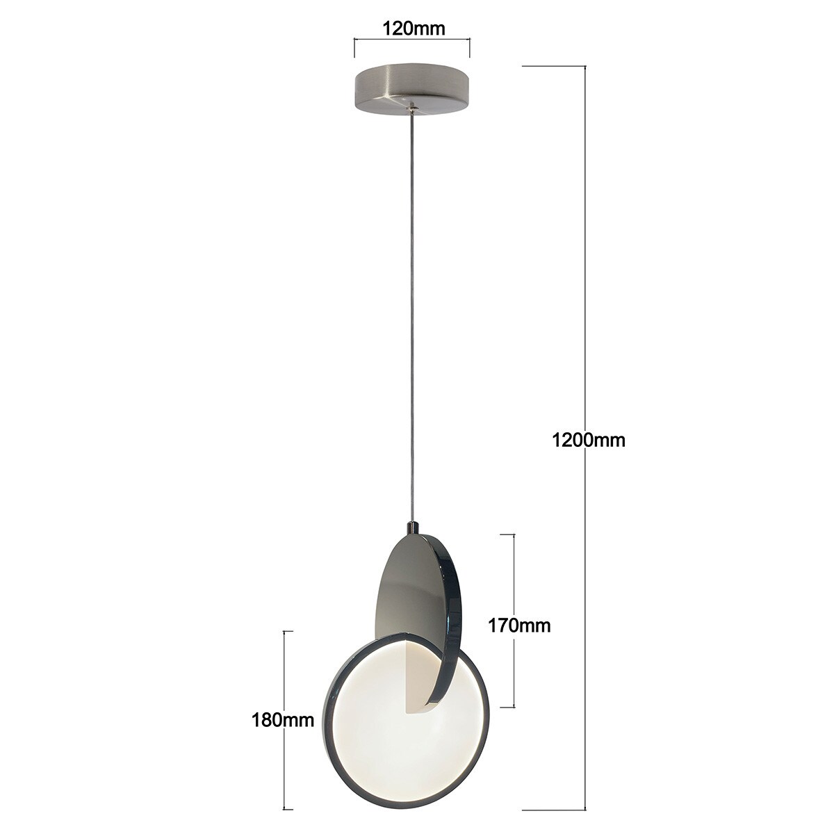 Lampa sufitowa wisząca Light Prestige Circlo chrom LED CCT 3000K/4000K/6000K (regulowana) 1 szt.