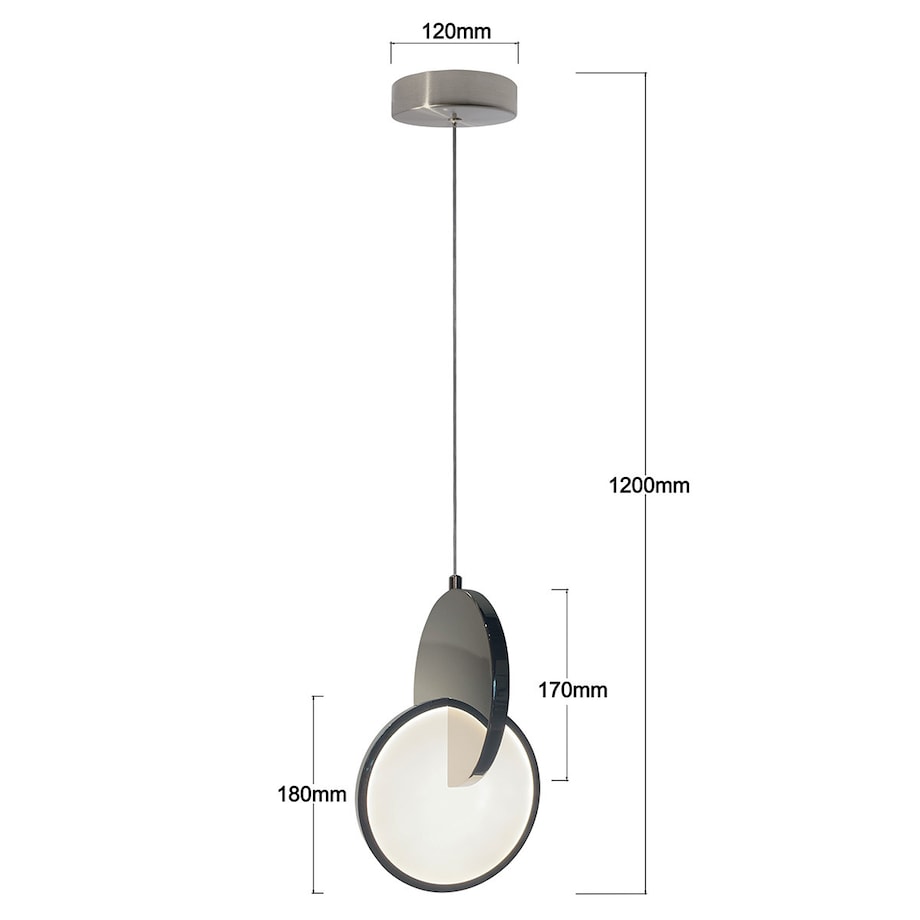 Lampa sufitowa wisząca Light Prestige Circlo chrom LED CCT 3000K/4000K/6000K (regulowana) 1 szt.