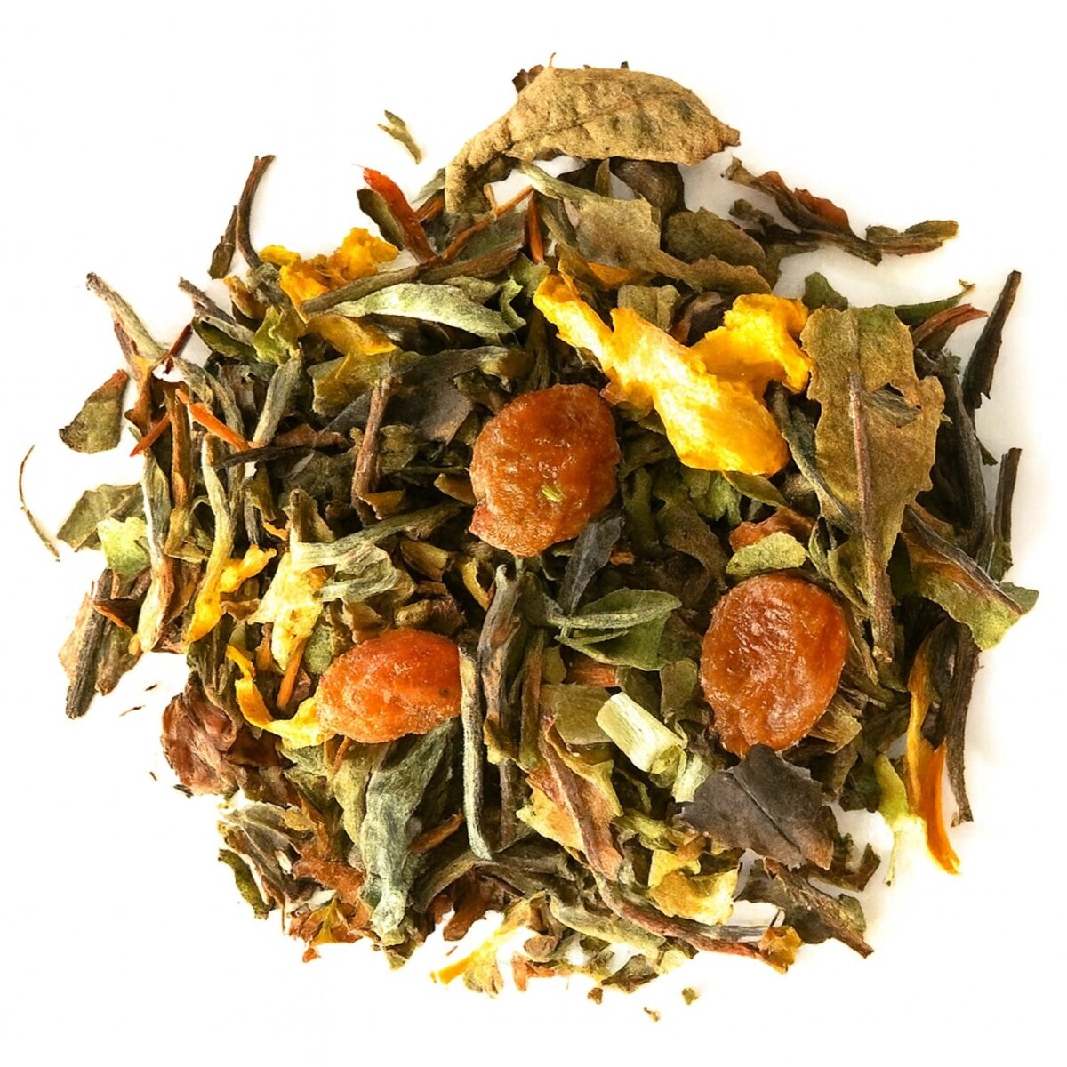 Herbata biała BIAŁA DAMA rodzynki ananas dziewanna kwiat pomarańczy 80g