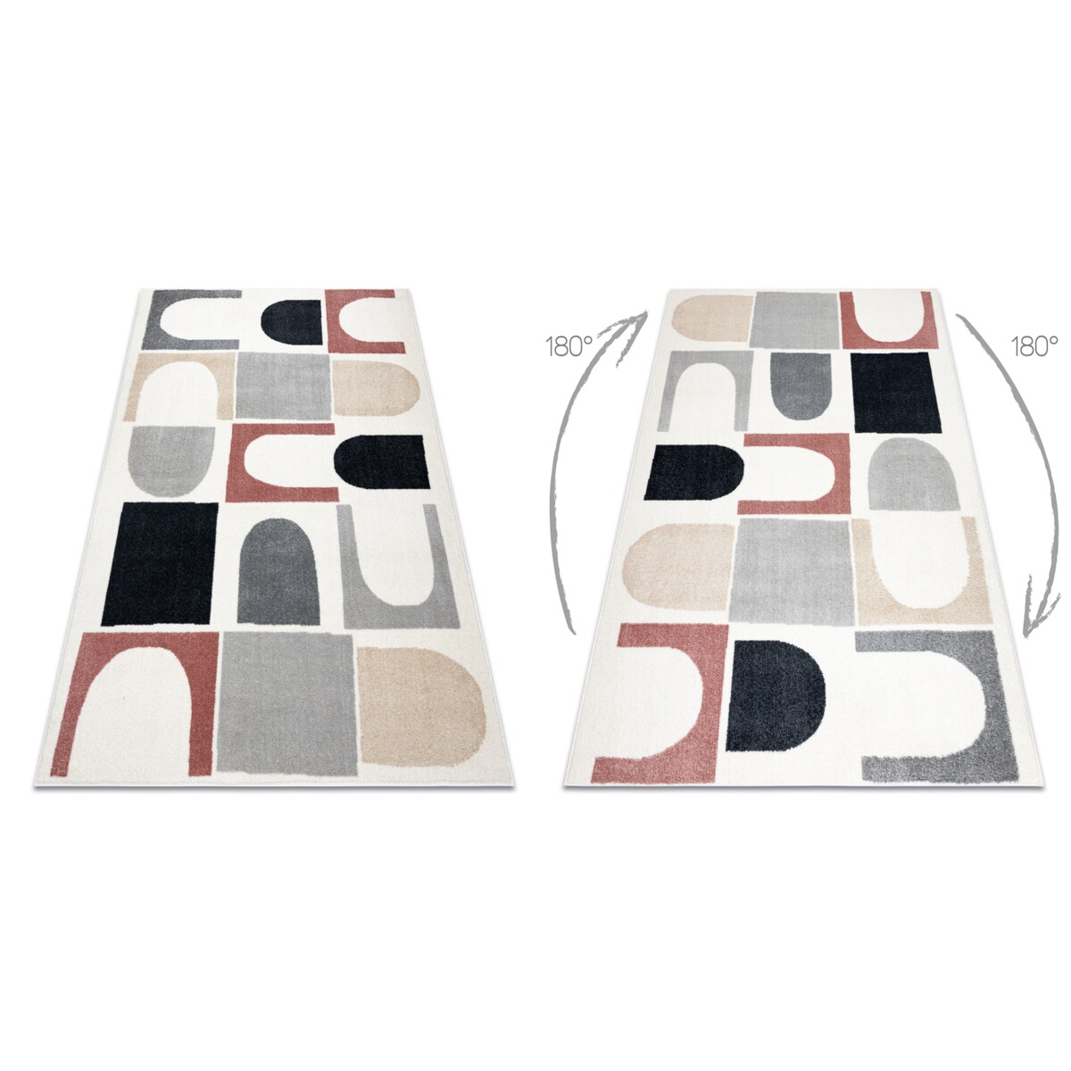 Dywan FUSION 0213 biały / ciemny róż - 200x290 cm