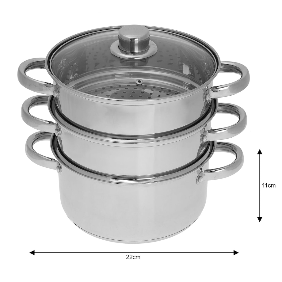 Garnki do gotowania na parze 4 ele. 22cm parowar indukcja KINGHOFF