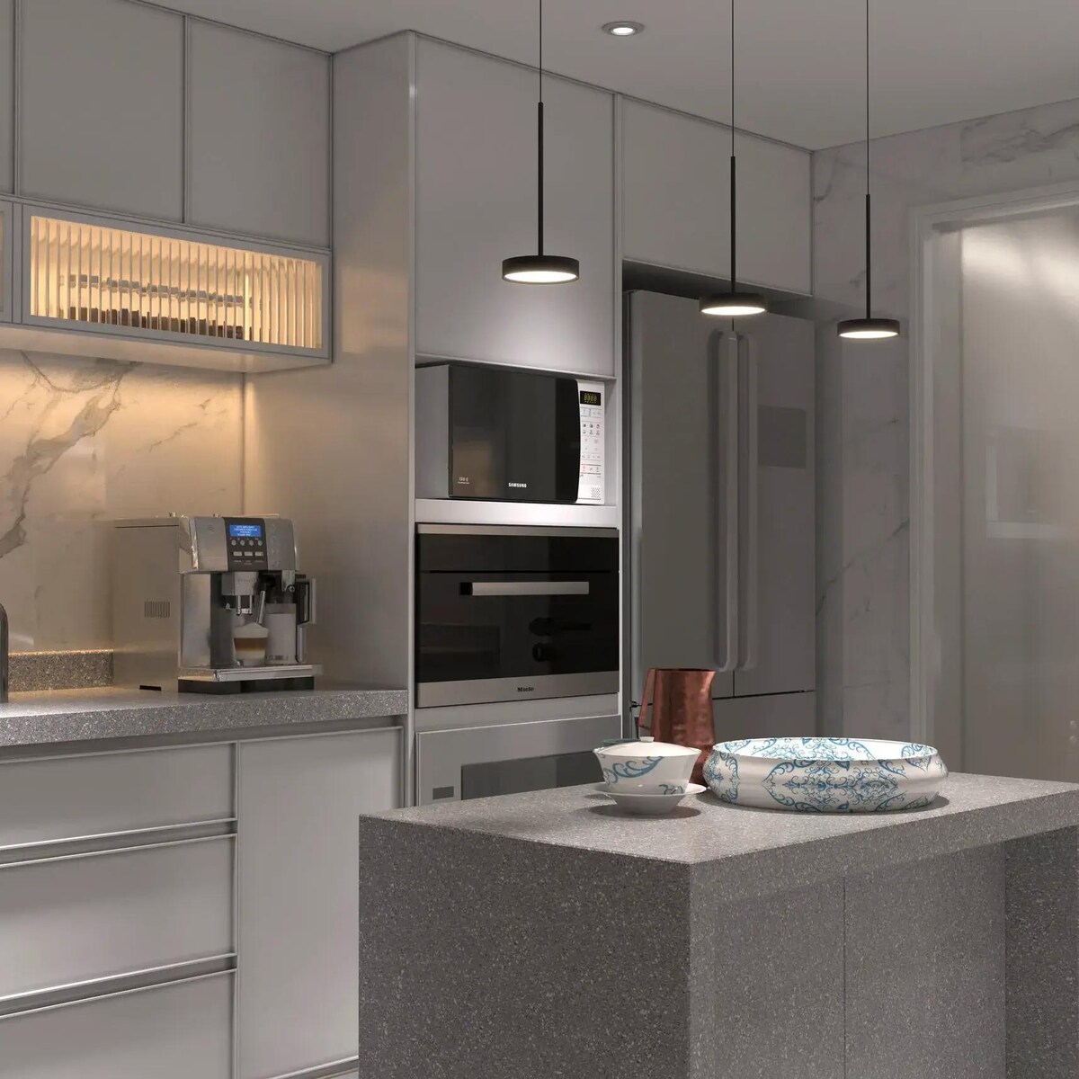 Minimalistyczna lampa wisząca Awo PL0134-BK Yaskr LED 11W 3000K IP44 czarna