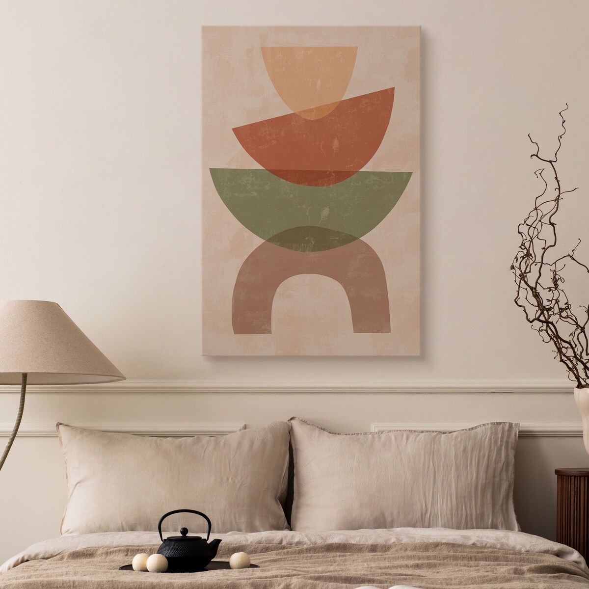 Obraz Abstrakcyjne Kolorowe Skałki Kamyszki Boho 30x40cm