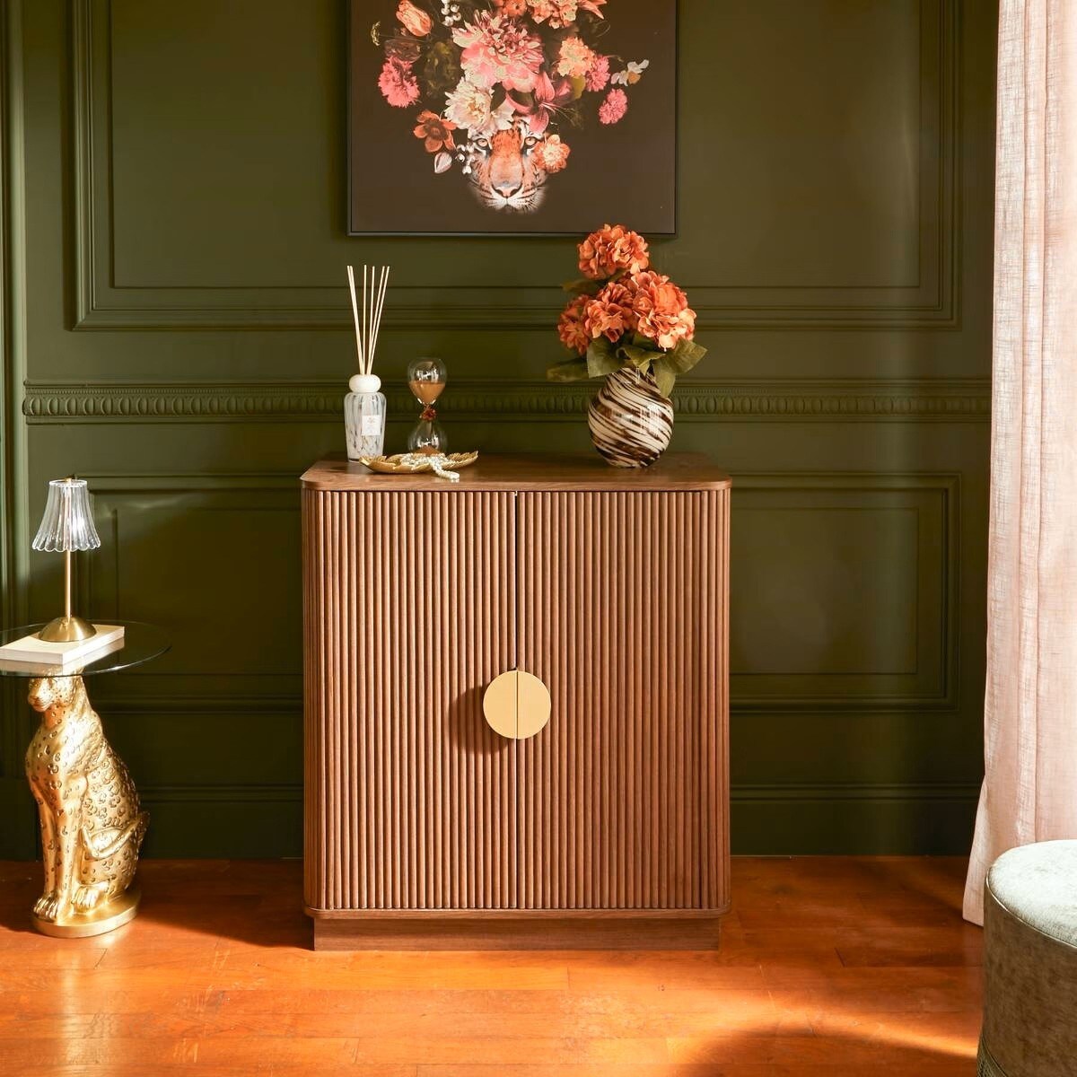 Komoda dwudrzwiowa orzechowa Wany 80x40 cm