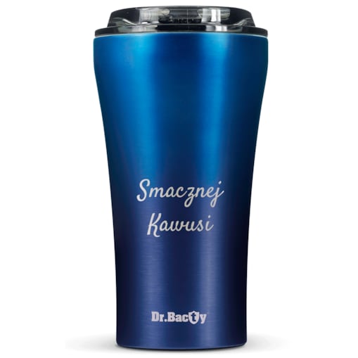Kubek termiczny na kawę Dr.Bacty Apollo 2.0 - Smacznej kawusi - 360 ml - Monaco Blue