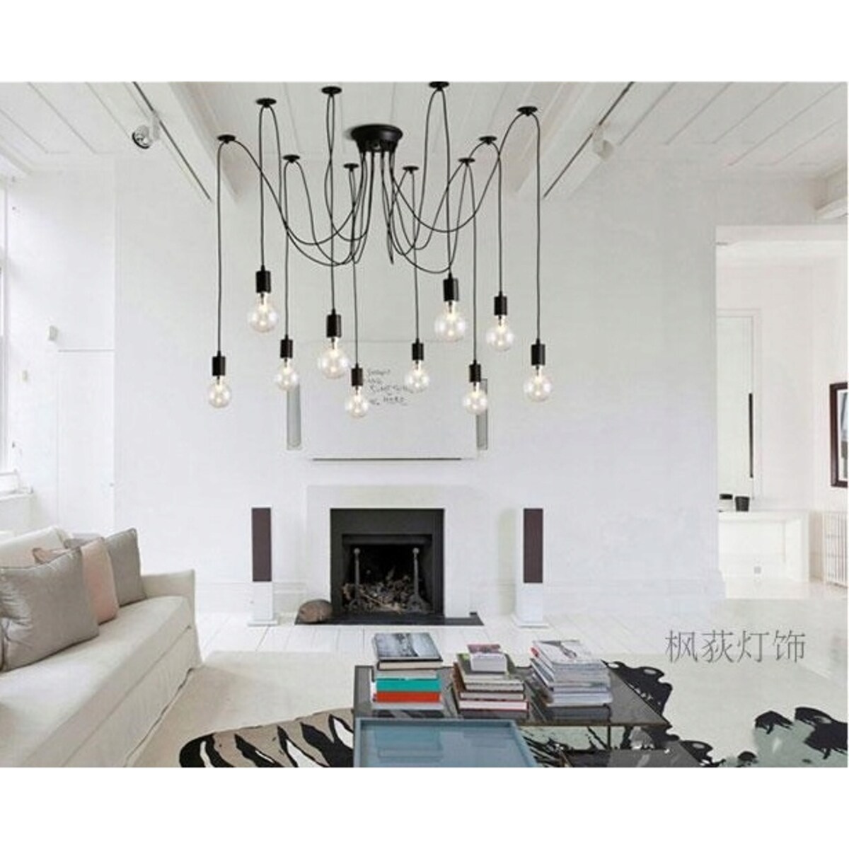 Lampa Sufitowa Wisząca Żyrandol Pająk 8 E27 Led