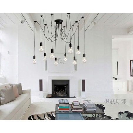 Lampa Sufitowa Wisząca Żyrandol Pająk 8 E27 Led