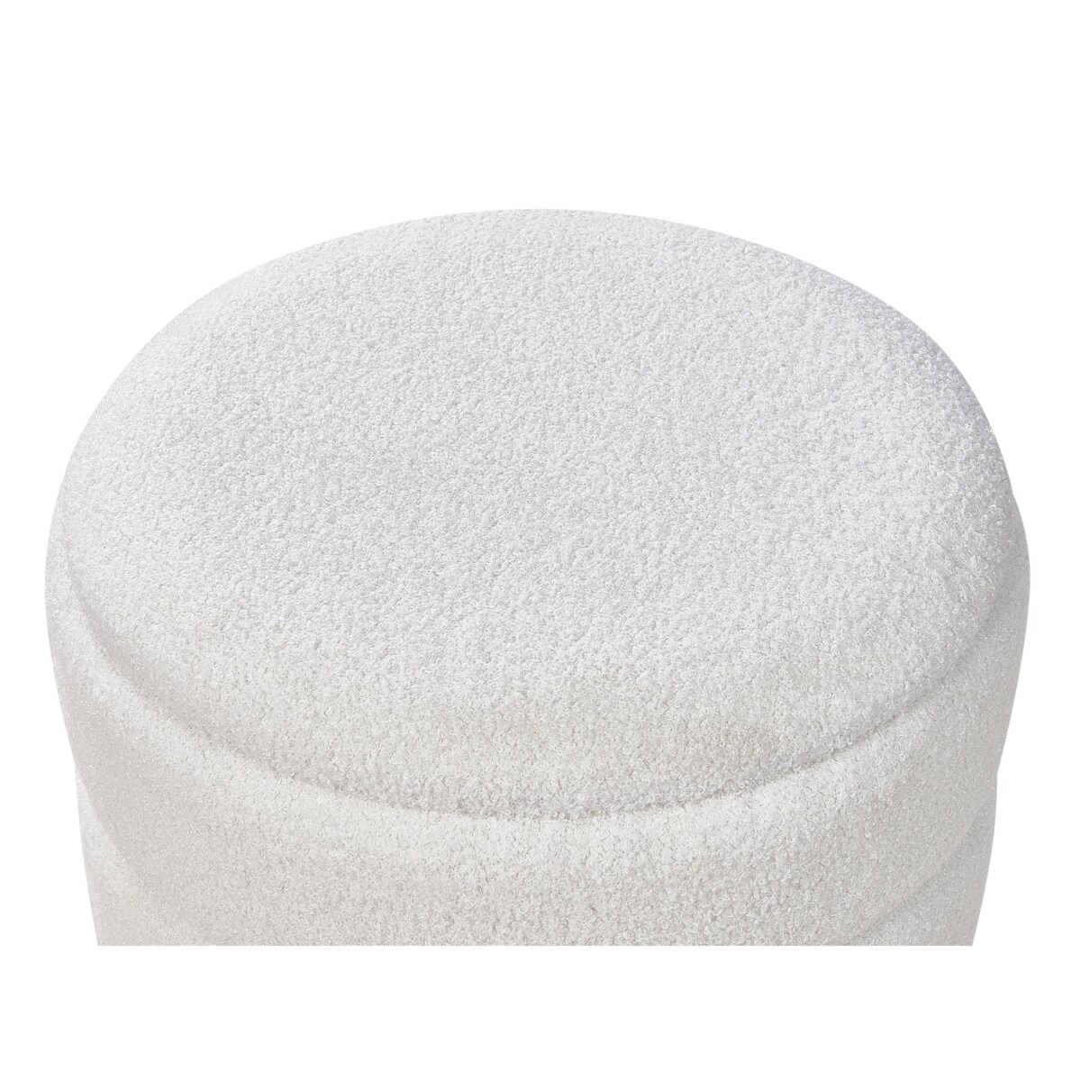 Stołek ze schowkiem boucle biały OKATON