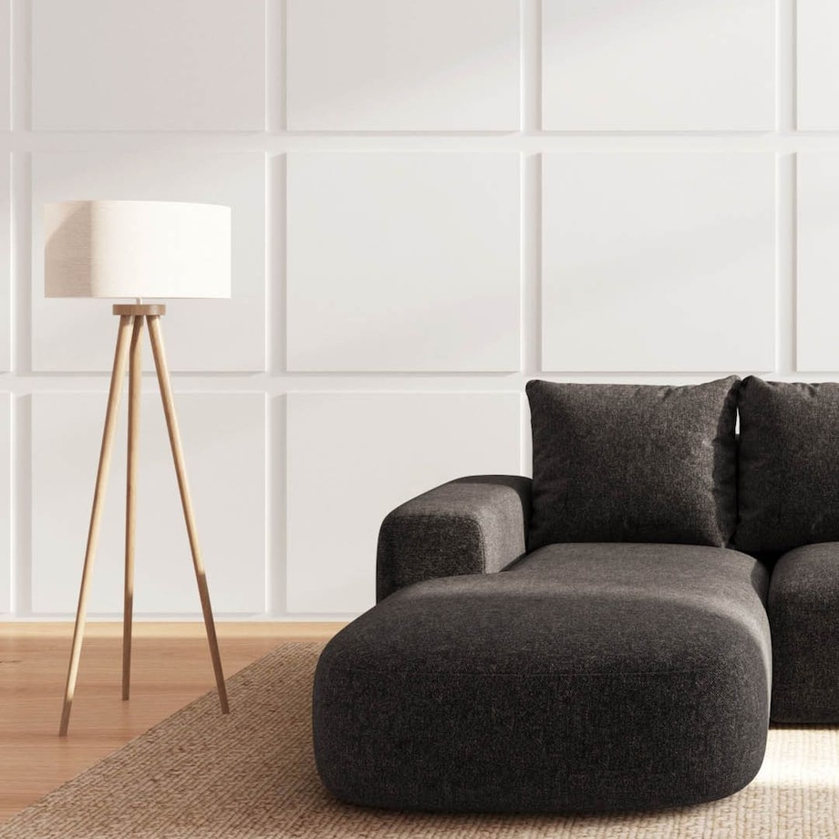 Monce Sofa narożna lewa antracytowa
