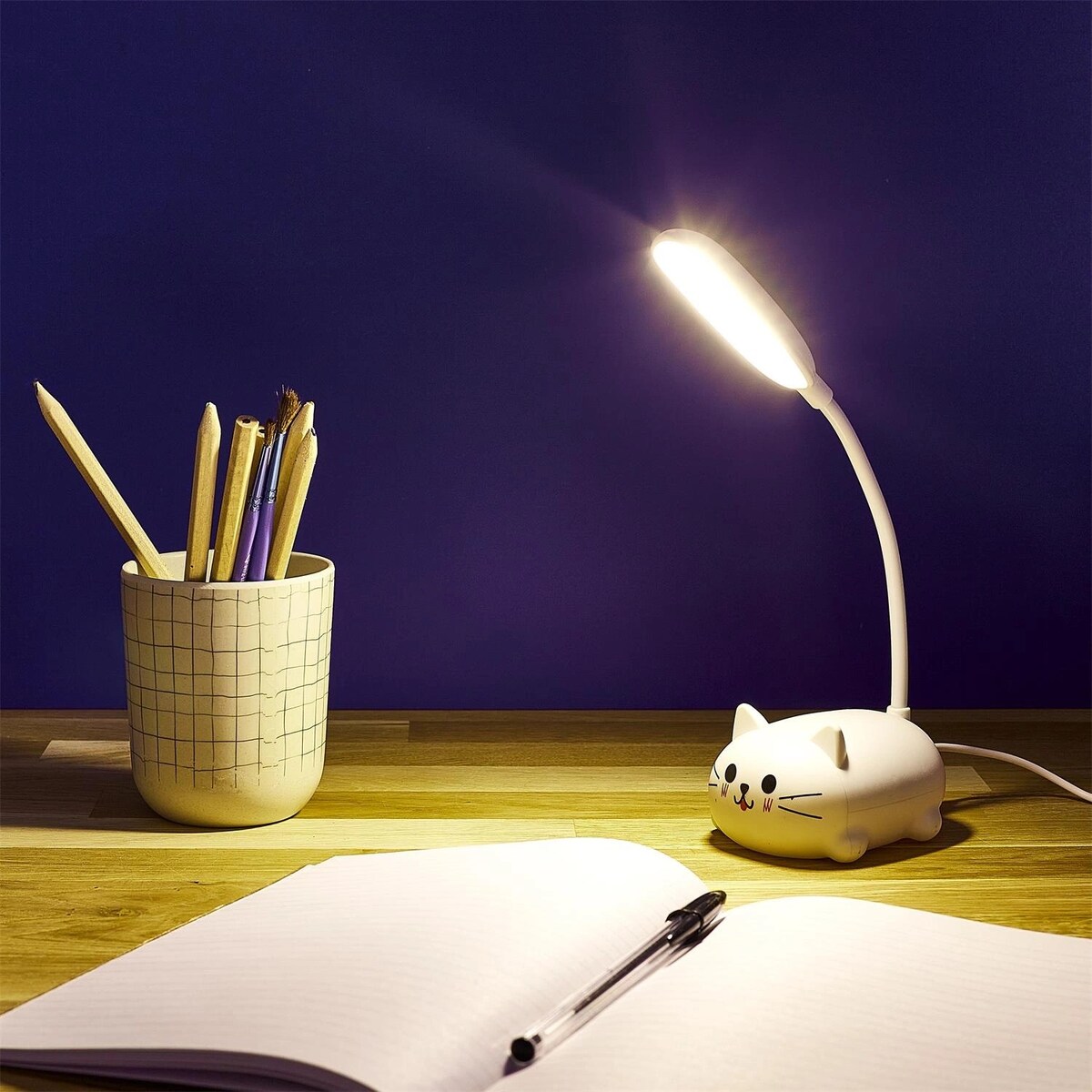 Lampka LED dla dzieci 21x8,5x11 cm KITTY różowa