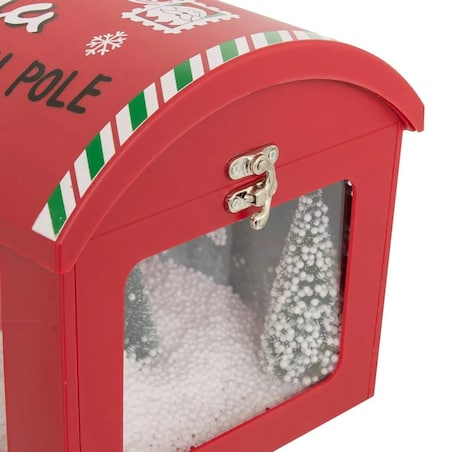 Skrzynka na listy świąteczna LED, czerwona, 120 cm