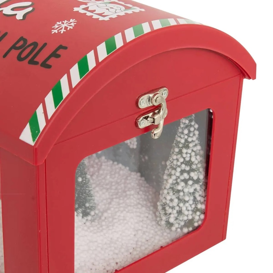 Skrzynka na listy świąteczna LED, czerwona, 120 cm