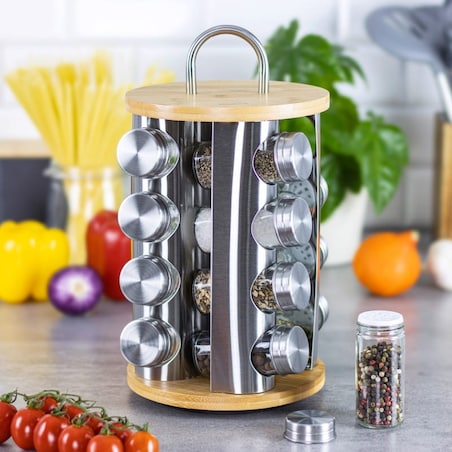 Zestaw pojemników na przyprawy 17 elementów przyprawnik KLAUSBERG