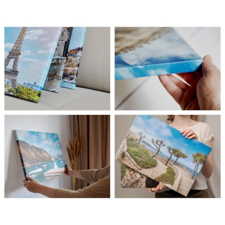 Zestaw 5 obrazów na płótnie - Roślinne wzory boho kształty - zielony