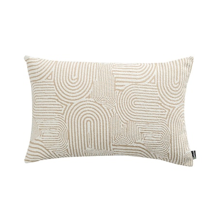Poszewka Kinga na poduszkę prostokątną 47x28 beżowe łuki na kremowym tle