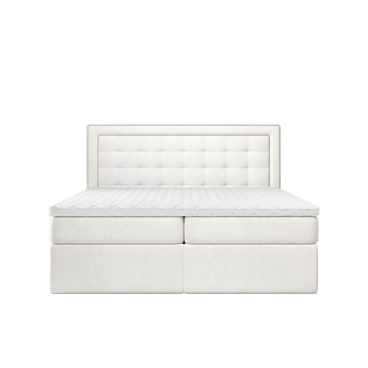 Łóżko kontynentalne EVERLIE 120x200 z pojemnikiem, Kremowy, tkanina Megan 351