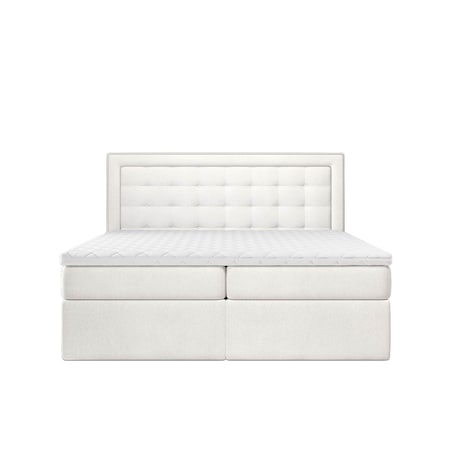 Łóżko kontynentalne EVERLIE 120x200 z pojemnikiem, Kremowy, tkanina Megan 351