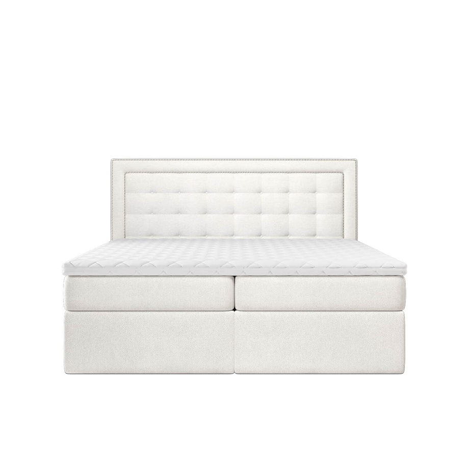 Łóżko kontynentalne EVERLIE 120x200 z pojemnikiem, Kremowy, tkanina Megan 351