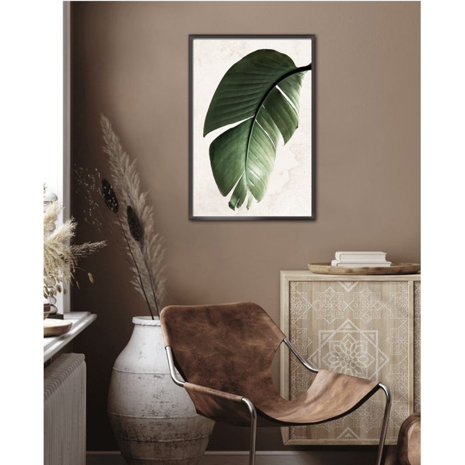 Poster Story, Plakat, Obraz - Zielony Liść Strelitzii, wymiary 60 x 84 cm