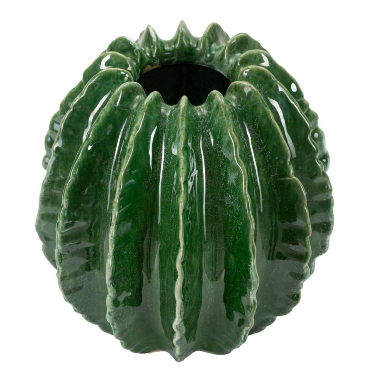 Osłonka dekoracyjna Cactus Ball, kolor zielony, ceramika, 23,5 x 23,5 x 24,5 cm, motyw: kaktus, styl nowoczesny, na doniczkę do salonu, Mauro Ferretti