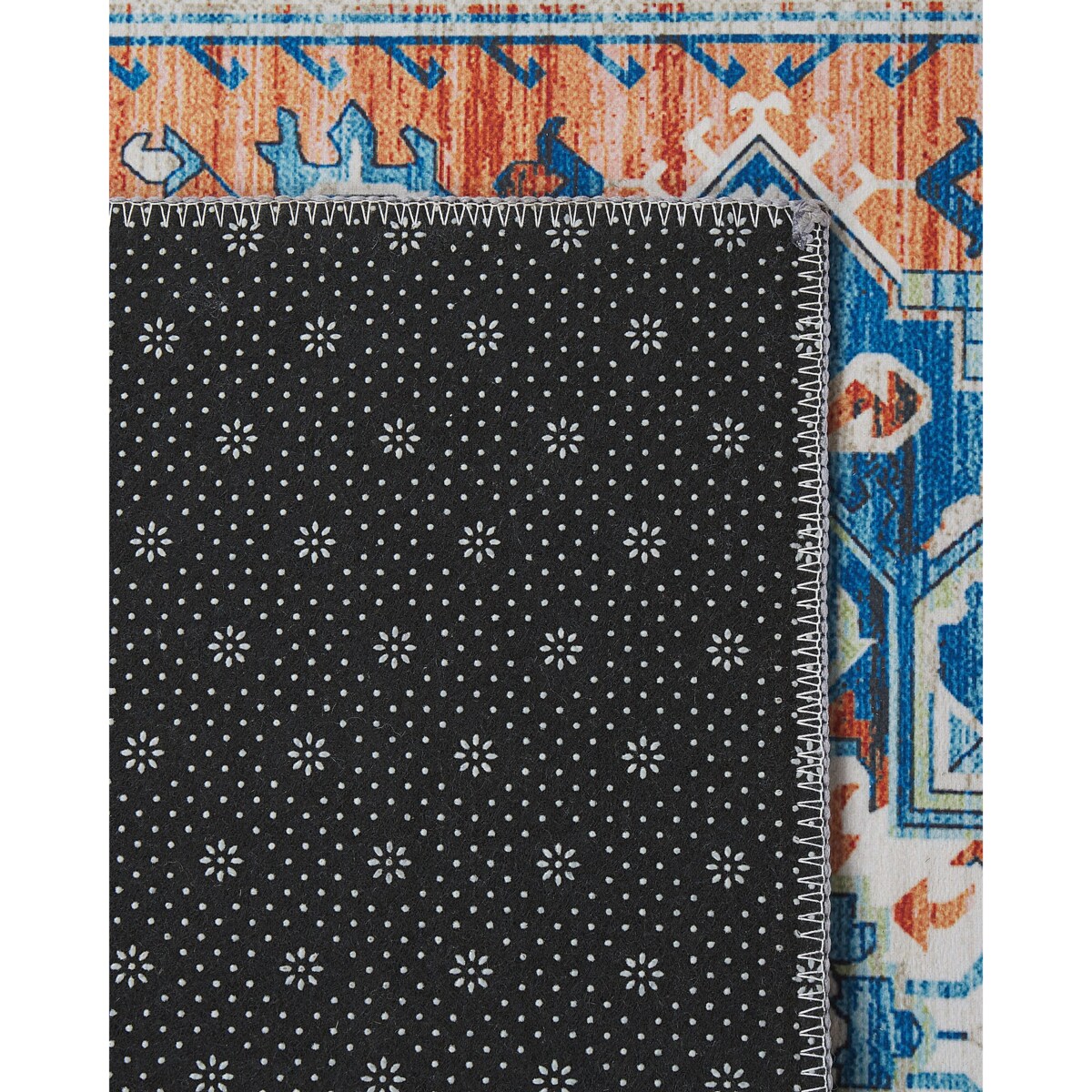 Dywan 80 x 200 cm niebiesko-pomarańczowy RITAPURAM