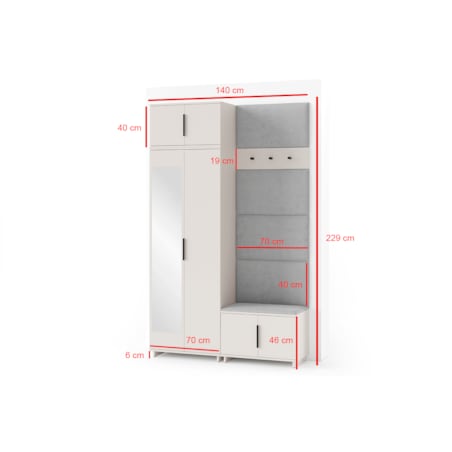 Zestaw do przedpokoju Napoli wersja 4 z panelami Trinity 01 beżowy